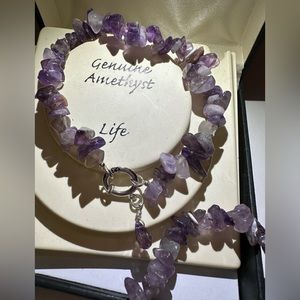 Genuine, Amethyst in Silver 925 2 pieces set